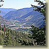 The Upper Similkameen valley, looking southeast.  The highway leads to Keremeos.

